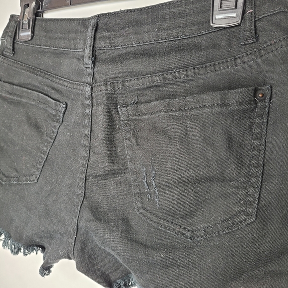 Blue Asphalt Black High Waist Shorts - Picture 4 of 5